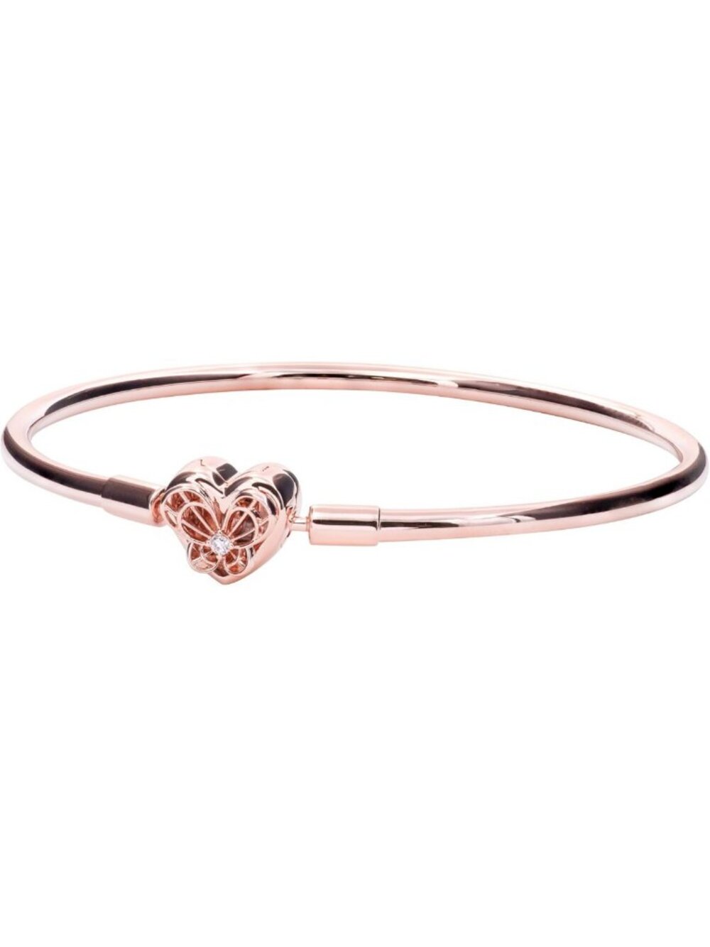 Charming Heart & Butterfly Bangle Bracelet - Elegant Moments Jewelry Accessory